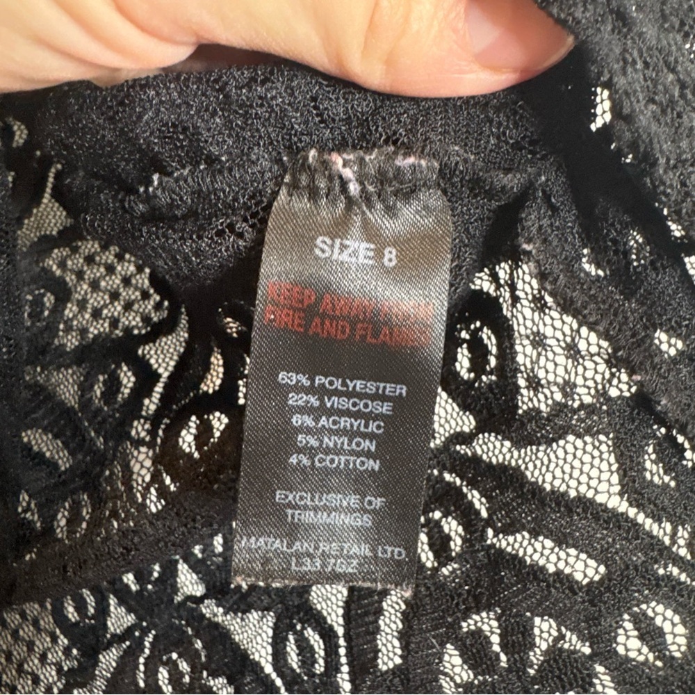 Vintage Black Sheer Lace Tank Top Gothic Y2K Romantic Witchy Layering Medium 8 - Picture 5 of 8